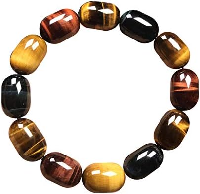 Top Natural Tiger's Eye Bracelet For Women Lady Men Crystal Red Blue Yellow Oval Beads Gemstone Stretch Jewelry AAAAA (15x10mm)