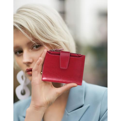 Image of FALAN MULE Small Wallet for Women Leather Bifold Compact RFID Blocking Small Womens Wallet Purse