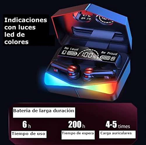 Auriculares Gaming True Wireless impermeables cascos luces LED 2