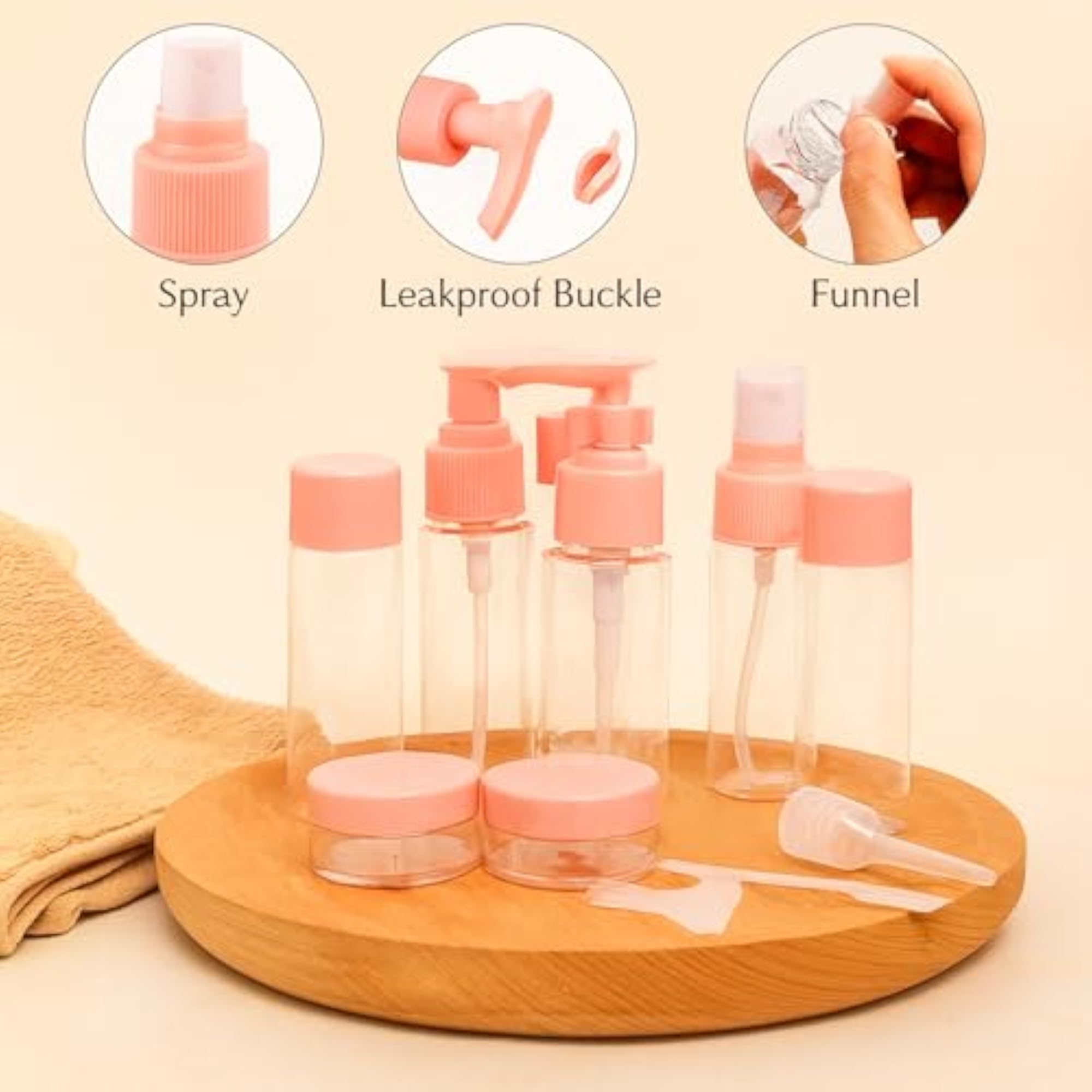 Travel Size Bottles Set, Clear Plastic Containers