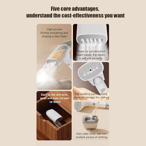 Plancha de vapor portátil 1300W plegable con panel calefactor para ropa y sábanas en el hogar 8