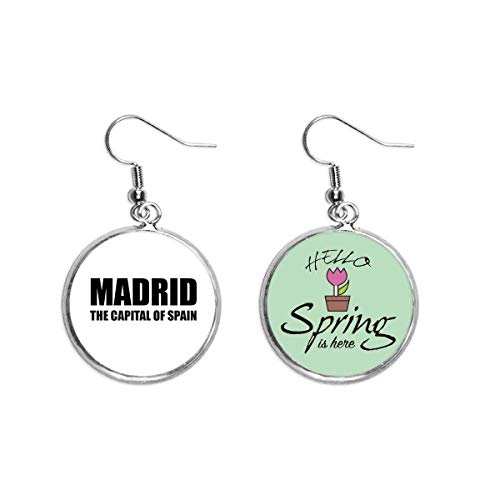 Madrid capital de España pendientes de moda y colgante de primavera para joyas únicas