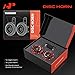 A-Premium 2 Pack Disc Horn High & Low Universal Electric Horns Waterproof Round Loud 12V 110 dB, Compatible with most Car, Trucks, Scooter, Motorcycles, Special Vehicles, 123mm
