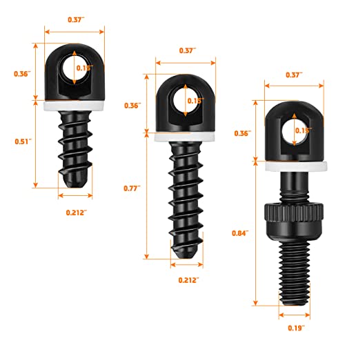 Image of Metal 1 1.25 1.5 inch Sling Swivels with Screws 2 Point Sling Attachment Clips
