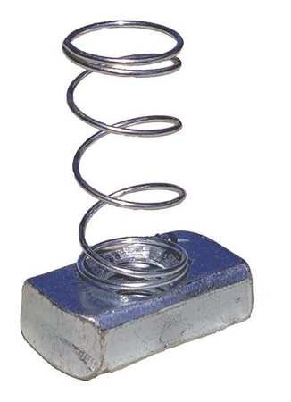 Channel Spring Nut, 1/2 In, Silver, PK25