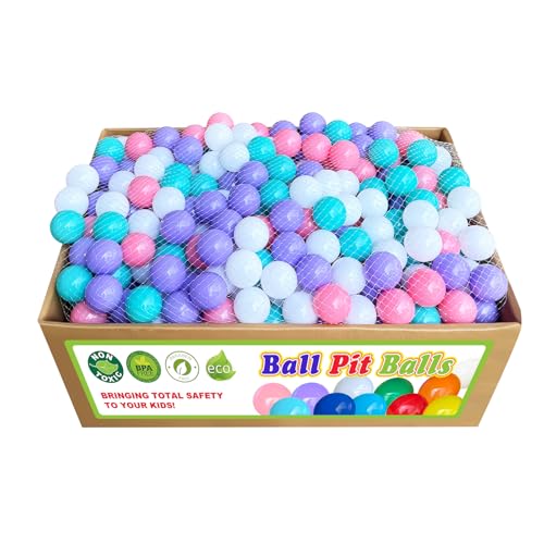 BBRUN Ball Pits Balls 500 Count Play Plastic Balls for Ball PitsPlaypen BPA- Free Crush Proof Bounce House Balls for Pet Dogs,Soft Plastic Pool Ball for Toddlers (Purple, 500 Count)