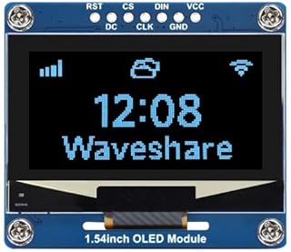 1.54inch OLED Display Module Compatible with Raspberry Pi 128×64 Resolution with SPI / I2C Communication Supports Arduino, STM32, ESP32, Jetson Nano Blue Color