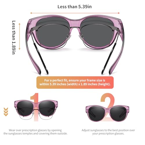 Image of GEGURI Polarized Sunglasses Fit Over Glasses for Men Women, Oversized Square Sun Glasses UV400 Protection Shades