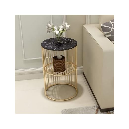 jiji Vardagsrumsbord hög kvalitet nordisk liten marmor soffbord bord sidébord hörn vardagsrum runt tebord enkel modern sängbord soffbord (färg: Mörkgrå)