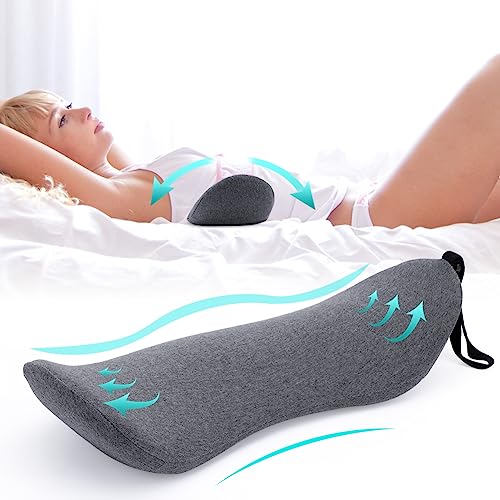 EUBSWA Cojín lumbar ortopédico de espuma viscoelástica para aliviar el dolor lumbar de espalda para cama, sofá, coche, silla de oficina