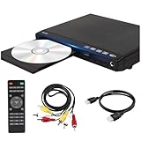 Tosuny Regionsfreier HDMI DVD Player für Fernseher, 1080P HD CD/DVD Player mit HDMI/AV/USB/6,5 mm Mikrofonanschluss, Spielt Alle Regionalen DVDs und Multiformate ab, Unterstützt NTSC/PAL, (Black)