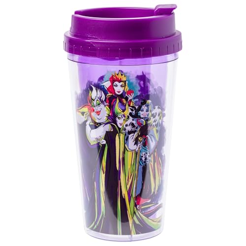 Image of Disney Villains Bad Vibes Only Double-Walled Plastic Tumbler | Holds 16 Ounces
