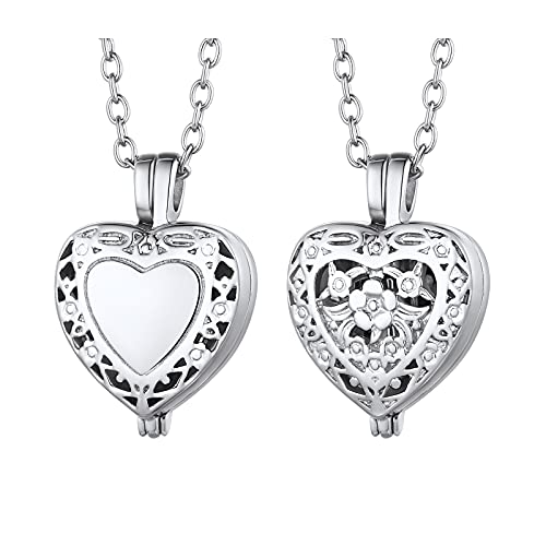 FindChic Customized Heart Shaped Urn Necklaces for Ashes with Custom Picture/Birthstone Stainless Steel/18K Gold Plated Claddagh/Angel Wing Pendant Waterproof Keepsake Cremation Jewelry, wit