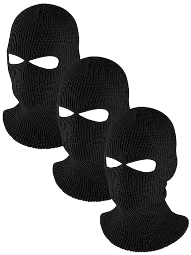 Image of Hestya Full Face Cover Knit Ski Mask Ultra-Thin Full Face Mask Winter Bike Cycling Balaclava with 2 Holes for Outdoor Sports