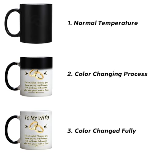 DasyFly Wife Gifts from Husband,Funny Colour Changing Wife Coffee Mug 11-OZ Ceramic Cup-Wife Birthday Gifts Ideas,Romantice Wedding Anniversay Christmas Valentines Day Gifts for Wife for Her - Image 4