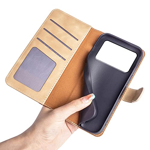 Adequado para carteira de celular XiaoMi Poco X4 Pro 5G,capa de celular XiaoMi Poco X4 Pro 5G amarel