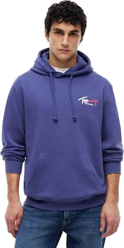 Tommy Jeans TJM Reg Entry Sign Ext DM0DM22680 Sudadera con Capucha para Hombre, Azul (Blue Storm), 4XL