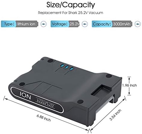 TenHutt 25.2V 3.0Ah XBAT200 Replacement Lithium Ion Battery Compatible with Shark IF200 IF250 IR70 IF130 IF260 for Shark Cordless handheld Vacuum Cleaners