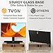 TVON Universal TV Stand Base, Swivel Table Top TV Stand for 20-43 inch TVs/Monitors with 4 Level Height Adjustment and Tempered Glass Base, Holds up to 88 Lbs, VESA 200x200mm