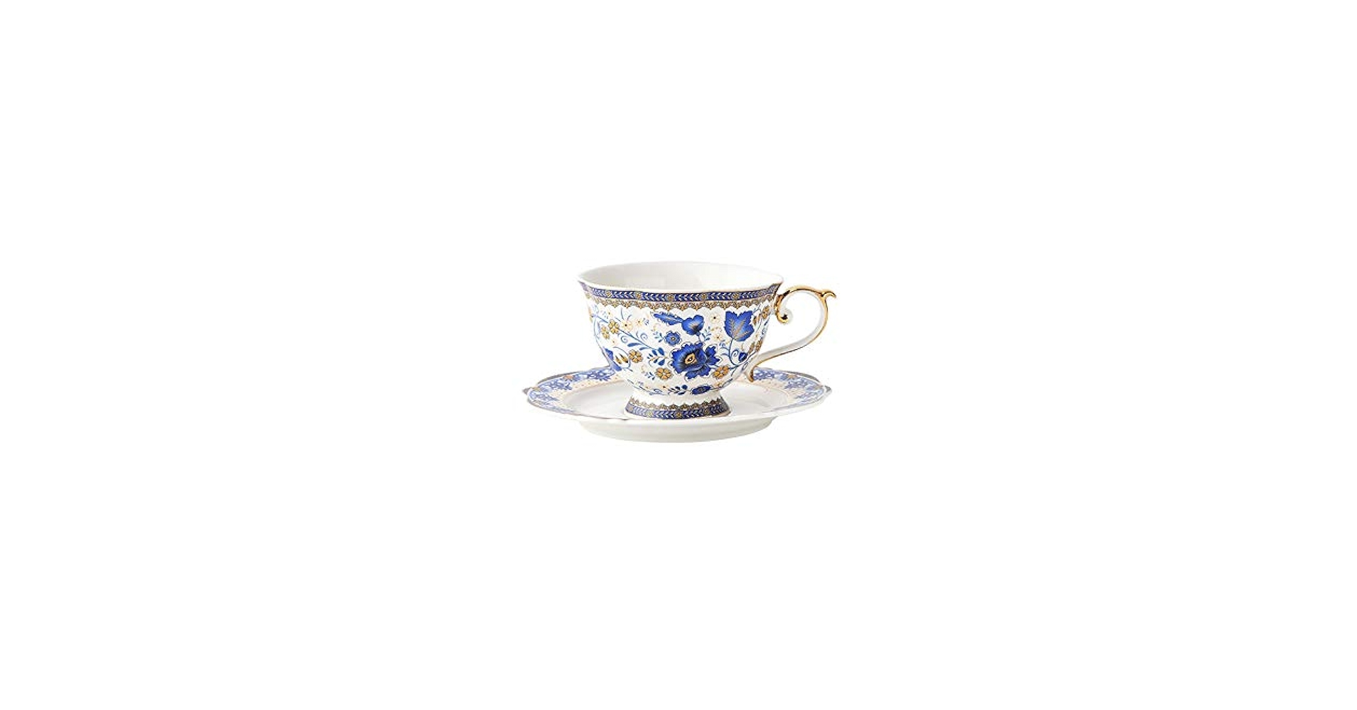 洋書 ティーカップ　'Cups & Saucers' 陶磁器 ロイヤルクラシックなボーンチャイナの磁器ティーカップセット