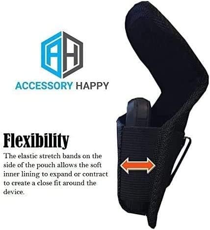 AH Military Grade Nylon Cell Phone Belt Holder for Men Horizontal Pouch Carrying Clip for [iPhone 6 6S 7 8 X XR XS 11 12] iPhone 11 Moto Droid x Holster PRO S8 S9 S7 S20 fits Otterbox or Thick Case - Image 6