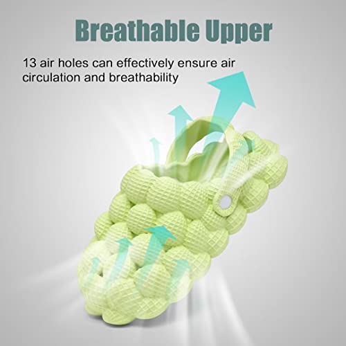 Kids Bubble Slides Shoes Garden Clogs, Boys Girls Cushioned Massage Golf Ball Slides Platform Comfortable Bubble Slipper Sandal Green #TOP1