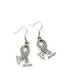 3 cm lange Schal Ohrringe Schal Ohrringe Winter Ohrhänger silber-farben Ohrschmuck