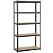 Yaheetech Black 5-Shelf Steel Shelving Unit Storage Rack Adjustable Garage Shelves Utility Rack Display for Home Office Garage 71in Height, 1 Pack