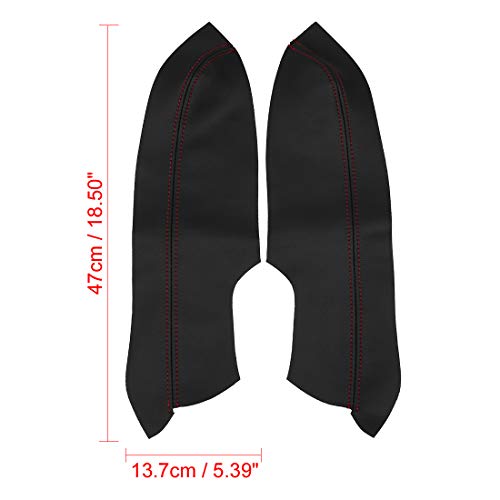 X AUTOHAUX Pair Synthetic Leather Car Front Door Panels Armrest Cover Black Red for Honda Civic 2006-2011 Sedan by X AUTOHAUX - Used condition - Image 3