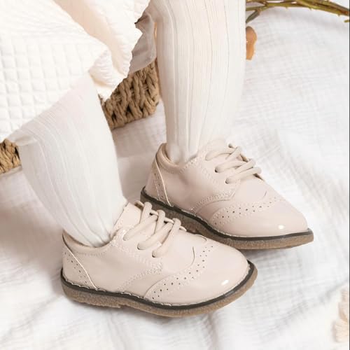 Image of KIDSUN Girl's Oxford School Uniform Dress Shoe Princess Flats Bow Slip on Loafer (Toddler /Little Kid)