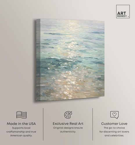 Sea Sunset Canvas Print Coastal Wall Decor by Art Remedy, Gallery Wrapped, 16 x 20 by Art Remedy - Used condition - Image 2