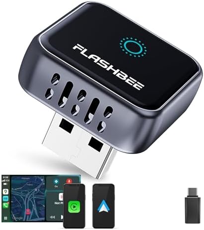 FLASHBEE 2026 [2-in-1] Wireless CarPlay & Android Auto Adapter | Wired to Wireless | 5GHz WiFi + BT 5.3 | USB-A/C | Fast Reconnect | Works with 2016+ Car Models | Mini Design