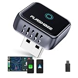 FLASHBEE 2026 [2-in-1] Latest Wireless CarPlay & Android Auto Adapter, Converts Wired to Wireless, Fast Auto-Reconnect, Dual-Band 5GHz WiFi + Bluetooth 5.3, USB-A & USB-C Compatibile, Mini Design