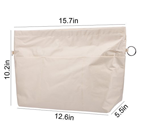 Vercord Handbag Purse Bag Insert Organizers Extra Thick Large Travel Handbag Organizer Beige #TOP4