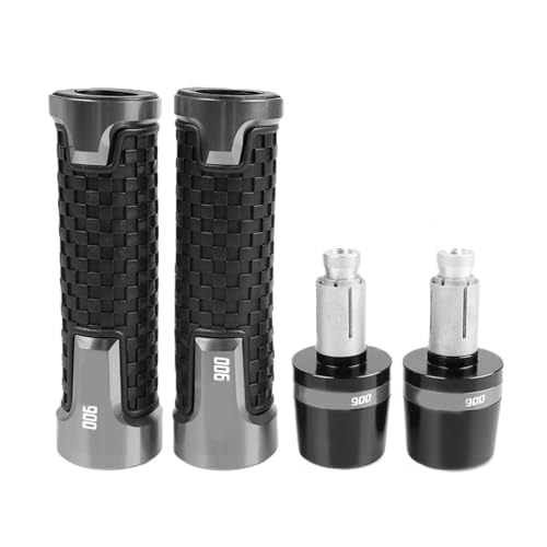 Poignées Honda CBR900 anti-vibration et bouchons de valve en aluminium CNC gris