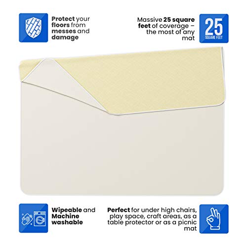 Super Jumbo Splat Mat – 60” X 60” Extra Large Waterproof And Washable Protective Mess Mat For Floors And Tables During Arts Crafts Painting Playtime And Mess Play (Grey, Jumbo- 5Ft X 5Ft (60" X 60")) #TOP3