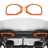 RT-TCZ Cubierta de altavoz de techo superior para Wrangler JL, color naranja, para Jeep Wrangler JL JLU Gladiator JT 2018-2023, accesorios interiores naranjas, 2 piezas