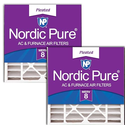 Image of Nordic Pure 20x20x5 Air Bear Replacement MERV 8 Air Filters 2 Pack | Actual Size: 19 11 /16 x 20 11 /16 x 4 15 /16 Fits 255649-103 Made in USA, Standard HVAC Filtration, Larger Airborne Particles