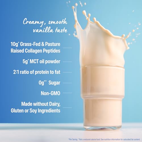 Orgain Keto Collagen Protein Powder, Vanilla - 10g Grass Fed Hydrolyzed Collagen Peptides for Women & Men, Type I & III, 5g MCT Oil - Hair, Skin, Nail, & Joint Support, Non-GMO, Gluten Free - 0.88lb by Orgain - Image 4