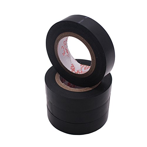 DOOR Black Electrical Tape,Insulating Tape,Durable, PVC Material,Waterproof Vinyl Insulating Backing -52 Feet × 4pack
