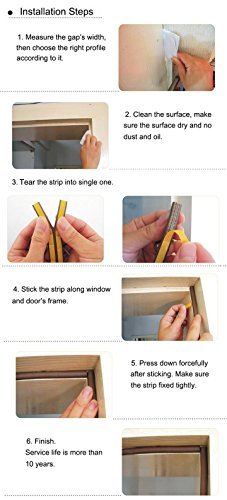 Image of Stick&Seal D Shaped, Self-Adhesive EPDM Doors and Windows Seal Strip Soundproofing Collision Avoidance Rubber Weatherstrip 6 Meter (2 x 3 M = 6 Meter) (12 Meter, Grey)
