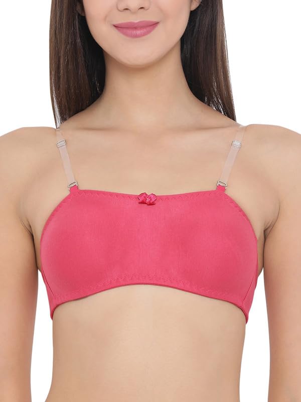 Image of Clovia Women's Cotton Rich Solid Non-Padded Full Cup Wire Free T-Shirt Bra in Pink