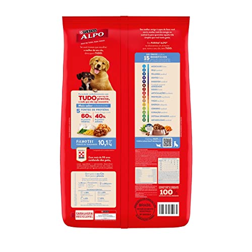 Purina Alpo NESTLÉ Ração Seca para Cães Filhotes Receitas Caseiras Carne, Leite e Cereais 10,1kg