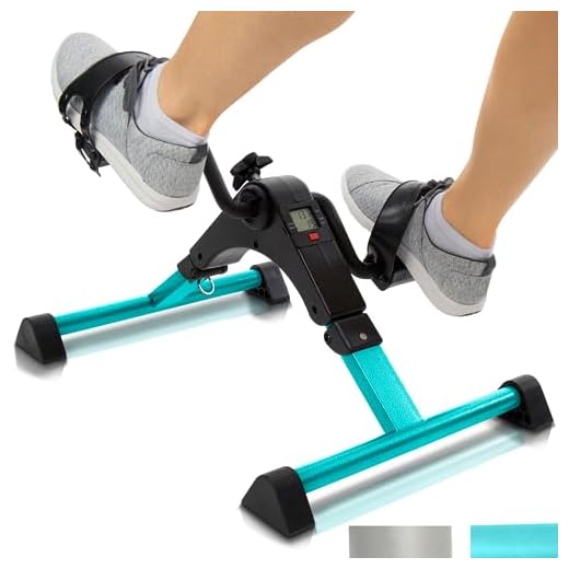 Vive Desk Bike Cycle - Foot Pedal Exerciser - Foldable Portable Foot, Hand, Arm, Leg Exercise Pedaling Machine - Folding Mini Stationary Bike Pedaler, Fitness Rehab Gym Equipment (Teal)