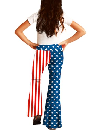 Image of Deerose Girls Halloween Hippie Bell Bottom Pants High Waist Flare Pants 5-14 Years