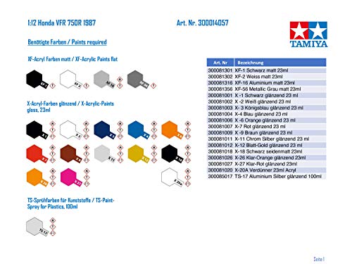 Tamiya 14057 Honda Vfr 750R 1987 Motorradmodell Bausatz 1:12 Vehicle 14057 Vfr750R Motorbike Model Kit thumb #1