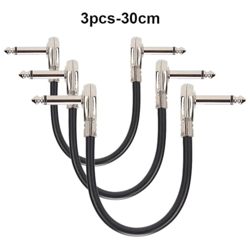 Cable de audio para guitarra parche plano de 6.35 mm conector jack macho de ángulo recto 2