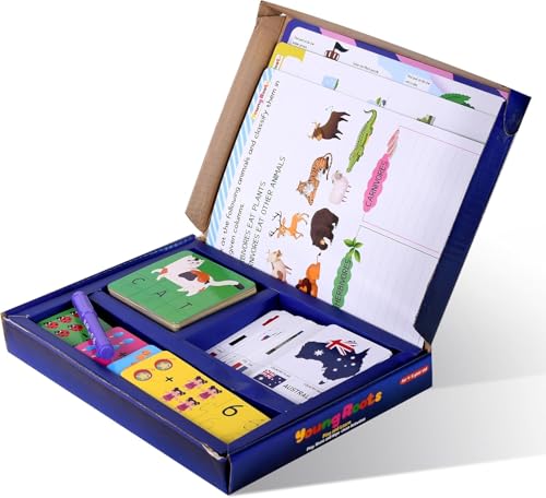 Image of Educational Activity Box for Kids Age 4 | Play & Learn - Spelling & Math Puzzle, 6 Write-Wipe Fun Activities, Country Flag Memory Game | Early Learning Kit for Preschoolers (Age 4 & 4+)