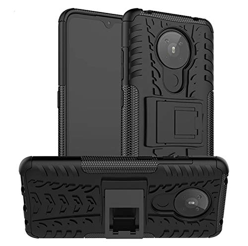 GLASLUX Polycarbonate Shockproof Kickstand Back Case Cover For Nokia 5.3 - Black (B08XXYYZF4) Amazon Price History, Amazon Price Tracker
