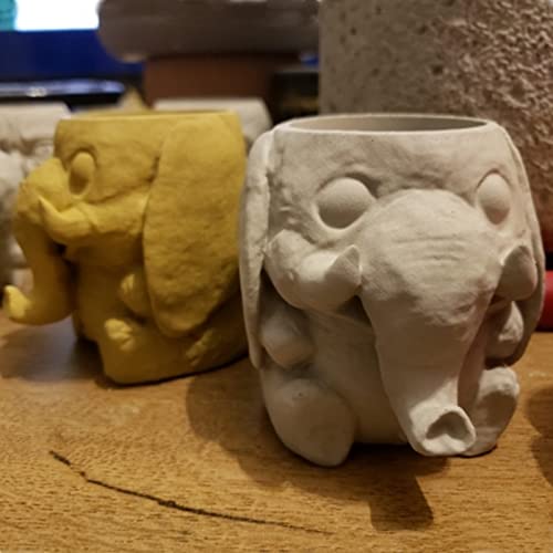 Sitting Elephant Concrete Flower Pot Molds Succulent Planter Vase Silicone Molds Candle Pen Holder Mold Epoxy Resin Plaster Cement Clay Mould #TOP6